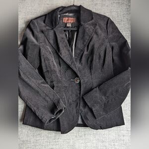Sienna Faux Suede Blazer with Vintage Broach